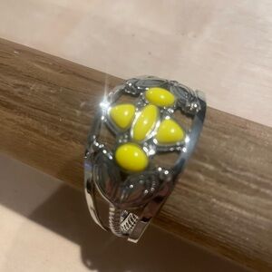 Silver Bracelet with Yellow Accents